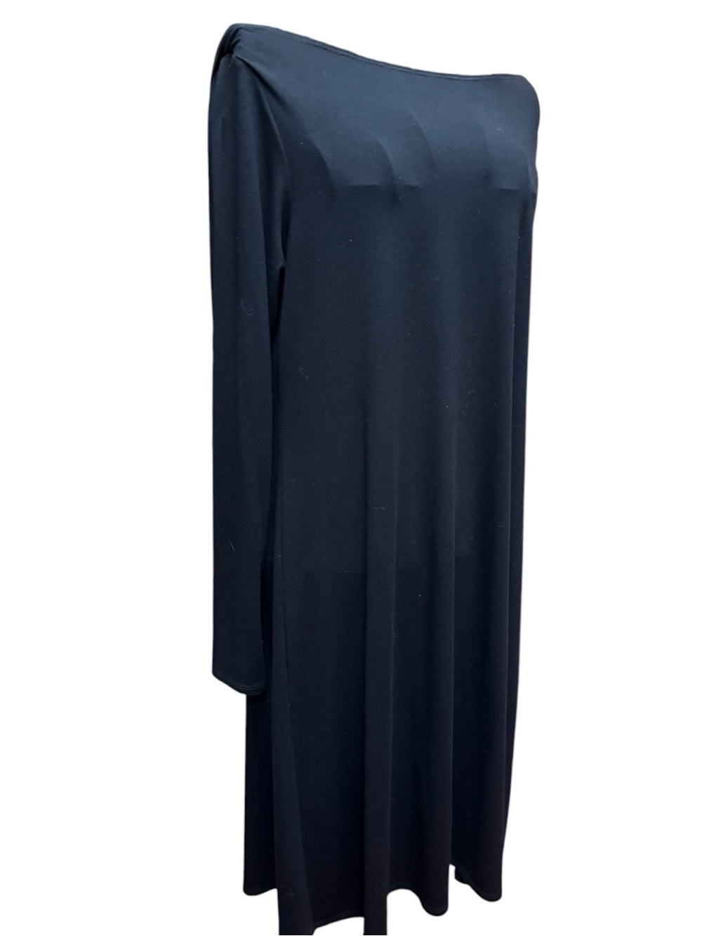 Eileen Fisher Black Long-Sleeve Off-Shoulder Dress SP